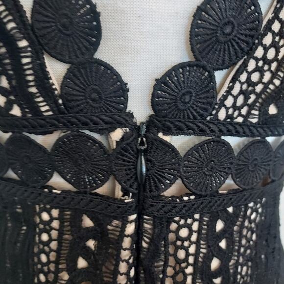 NEW Lush Black w/Tan Lining Eyelet Sleeveless Cocktail Dress Size L - Picture 10 of 14